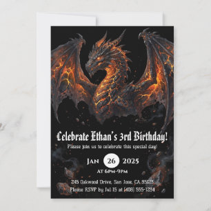 Invitation Anniversaire Dragon Aquarelle