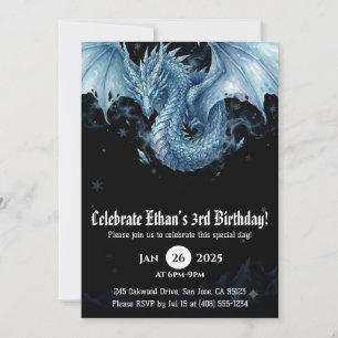 Invitation Anniversaire Dragon Aquarelle