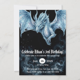 Invitation Anniversaire Dragon Aquarelle