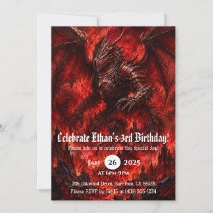 Invitation Anniversaire Dragon Aquarelle