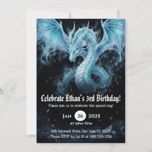 Invitation Anniversaire Dragon Aquarelle