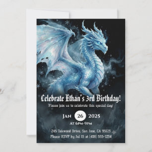 Invitation Anniversaire Dragon Aquarelle