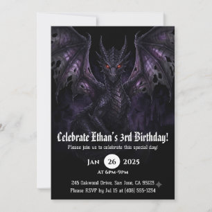 Invitation Anniversaire Dragon Aquarelle