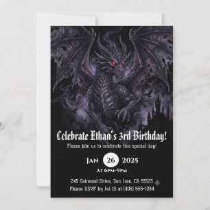 Invitation Anniversaire Dragon Aquarelle