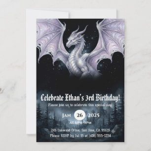 Invitation Anniversaire Dragon Aquarelle