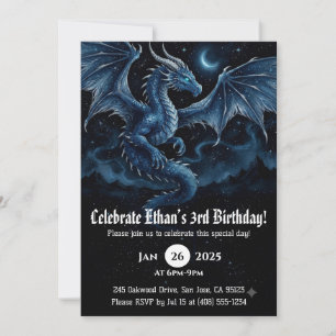 Invitation Anniversaire Dragon Aquarelle