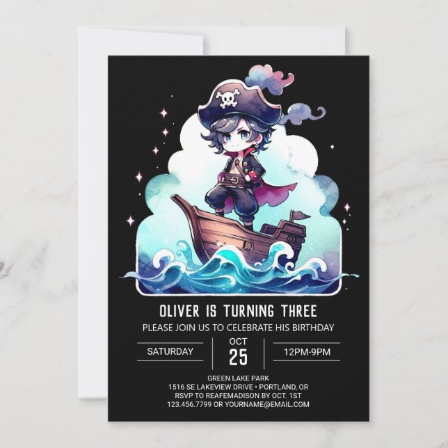 Invitation Anniversaire Dreammignon Pirate (Devant)