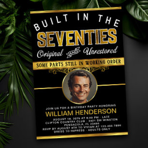 Invitation Anniversaire drôle d'homme né dans les années 70