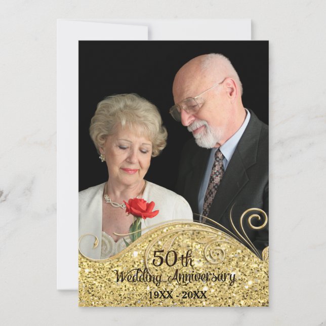 Invitation Anniversaire du 50e Mariage d'or (Devant)