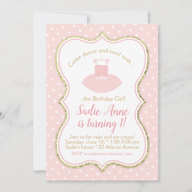 Invitation Anniversaire du Ballet Tutu (Devant)