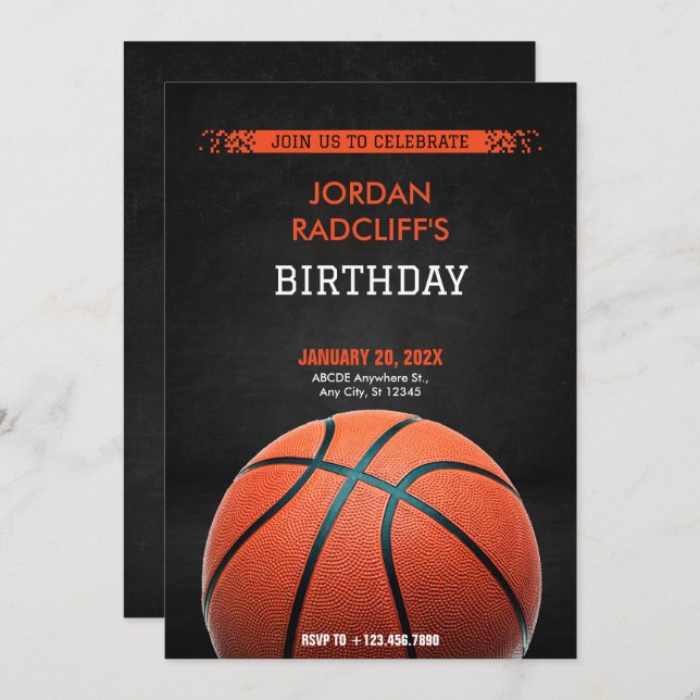Invitation Anniversaire du basket-ball (Devant / Derrière)