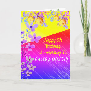 Invitation Anniversaire du Boho moderne violet et rose jaune