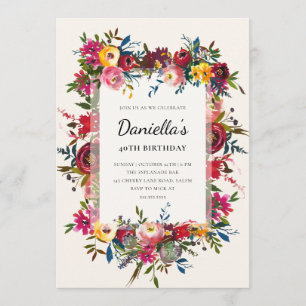 Invitation Anniversaire du Bouquet Floral Russe
