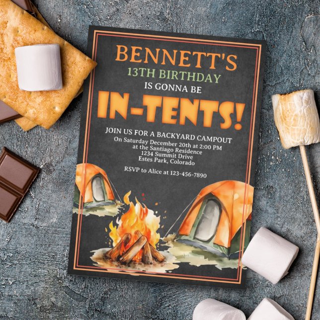Invitation Anniversaire du camping (Créateur téléchargé)