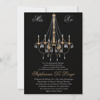 Invitation Anniversaire du Chandelier Quinceanera 