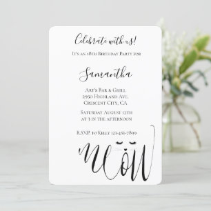Invitation Anniversaire du chat Meow