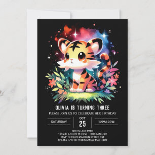 Invitation Anniversaire du château de Boho Tiger