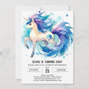 Invitation Anniversaire du Cheval Éditable Enchanté