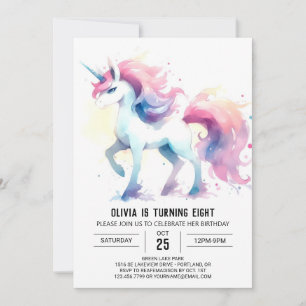 Invitation Anniversaire du Cheval Éditable Enchanté