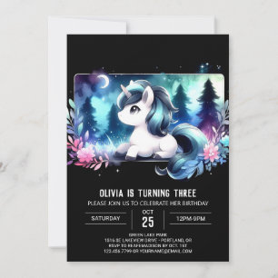 Invitation Anniversaire du Cheval Minimaliste Magique