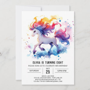 Invitation Anniversaire du Cheval numérique amusant