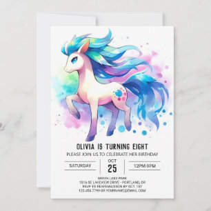 Invitation Anniversaire du Cheval numérique amusant