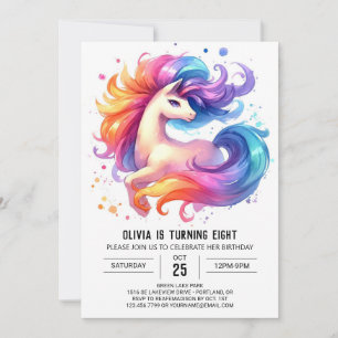 Invitation Anniversaire du cheval numérique enchanté