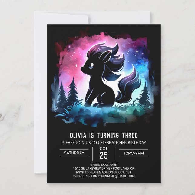 Invitation Anniversaire du Cheval numérique mignon (Devant)