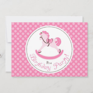 Invitation Anniversaire du Cheval Rocheux Rose