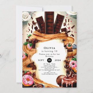 Invitation Anniversaire du chocolat simple pour enfants