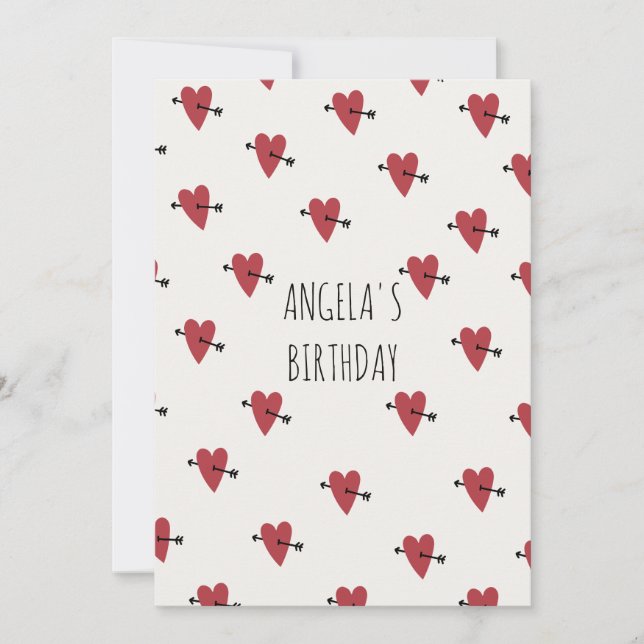 Invitation Anniversaire du coeur (Devant)