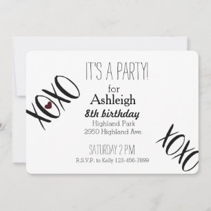 Invitation Anniversaire du coeur XOXO