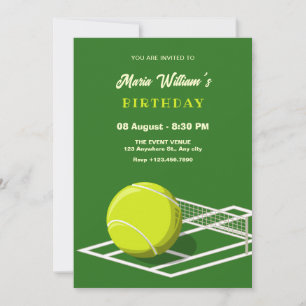 Invitation anniversaire du court de tennis