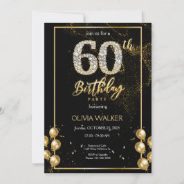 Invitation Anniversaire du diamant noir et or
