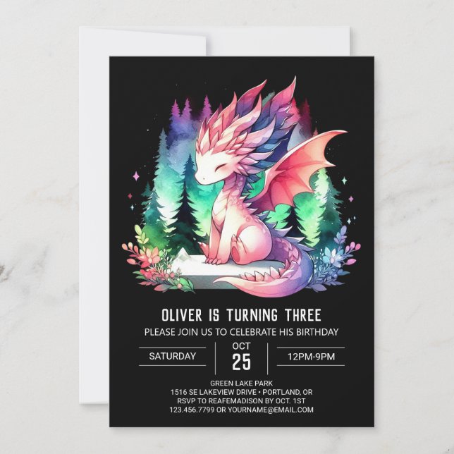 Invitation Anniversaire du dragon d'Imaginaire simple (Devant)