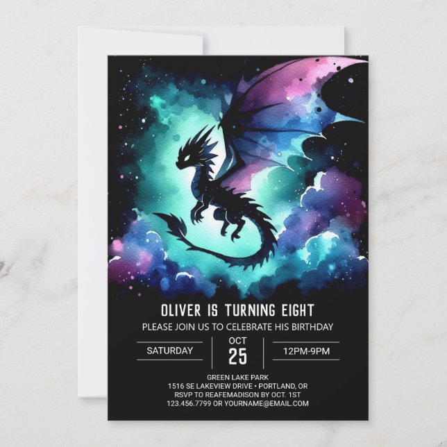 Invitation Anniversaire du dragon peint (Devant)