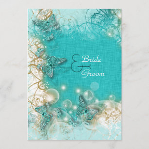 Invitation Anniversaire du fiançailles mariage blanc Aqua