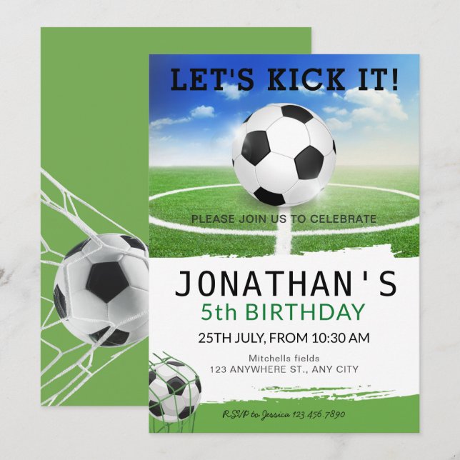 Invitation Anniversaire du football (Devant / Derrière)