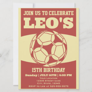 Invitation Anniversaire du football des années 80