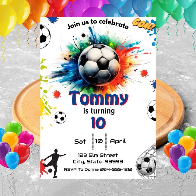 Invitation Anniversaire du football - Objectif du football An (Créateur téléchargé)