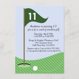 Invitation Anniversaire du golf miniature Hunter Green Let's 
