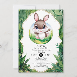 Invitation Anniversaire du lapin boisé enchanté