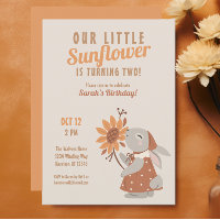 Anniversaire du lapin de tournesol jaune