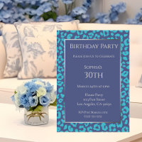 Anniversaire du léopard Motif-Bleu-
