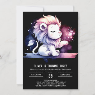 Invitation Anniversaire du lion adorable de Boho
