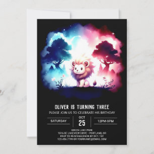 Invitation Anniversaire du lion amusant