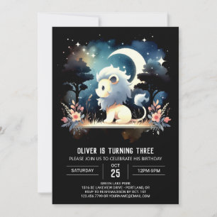 Invitation Anniversaire du lion des enfants magiques