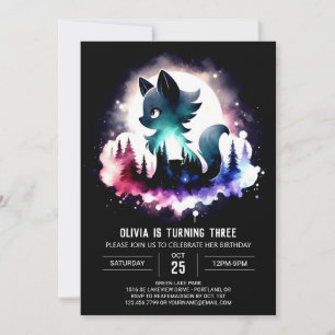 Invitation Anniversaire du loup de forêt