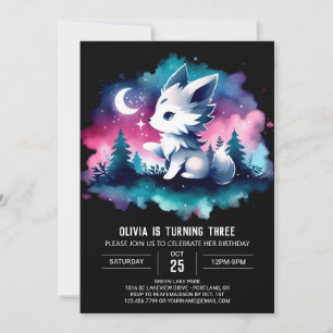 Invitation Anniversaire du loup de forêt de la Jungle
