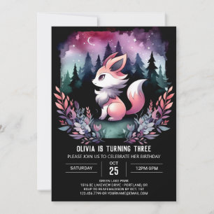 Invitation Anniversaire du loup de la jungle magique